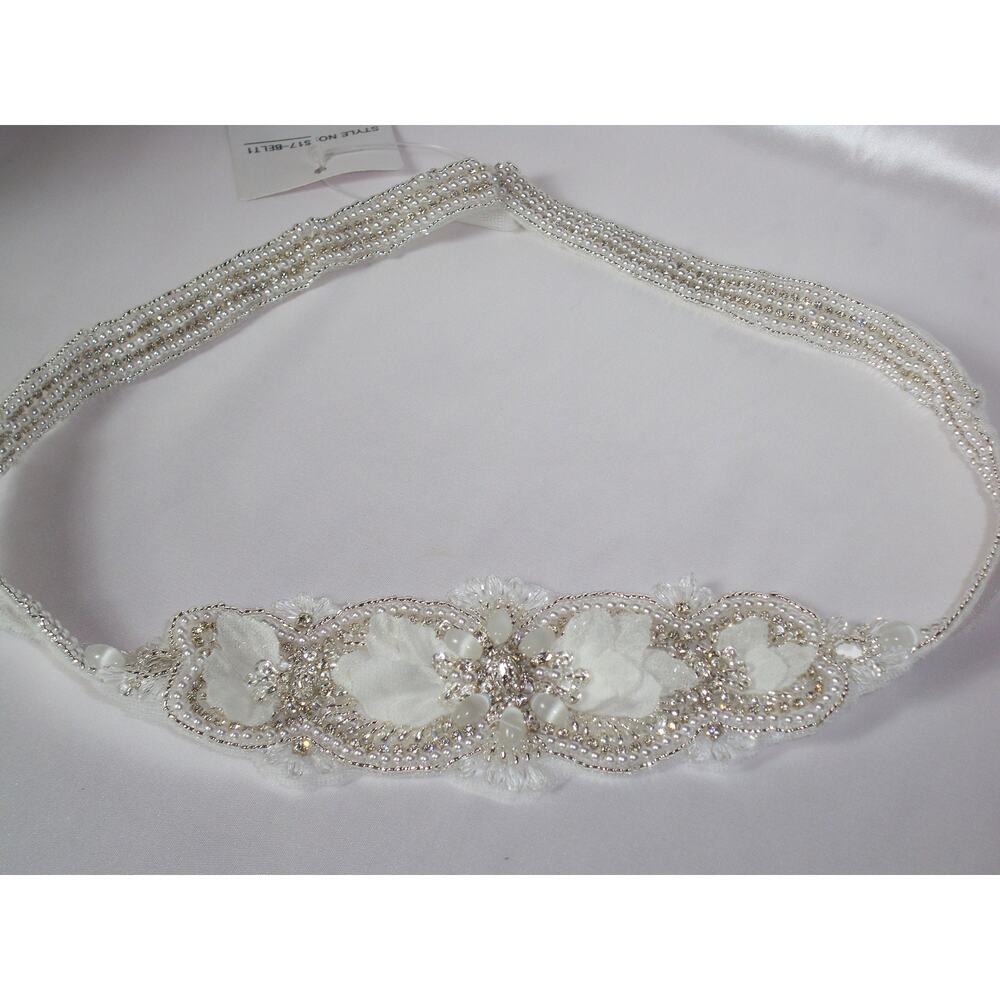 Rhinestone beaded bridal belt sash, crystal belt, bridal dress wedding belt sash